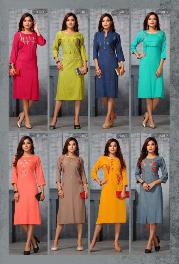 Pari Pearl 6 Heavy Rayon Designer Kurti Collection